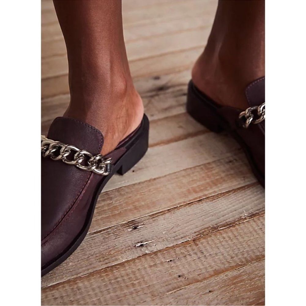 FREE PEOPLE Vida Mules / Fig Leather SIZE 6 - Picture 2 of 6